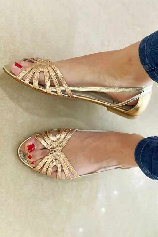 ÉLÉONORE™ | SANDALIAS DORADAS LUZ DE VERANO