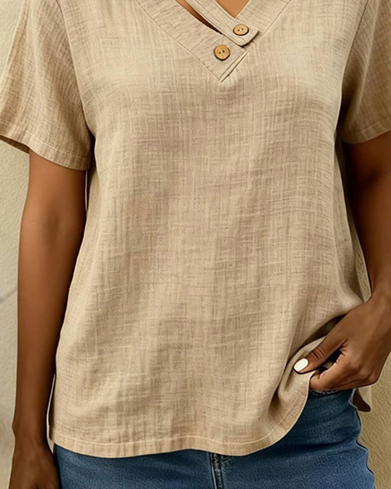 CAMISETA ABULLONADO CUELLO DE V