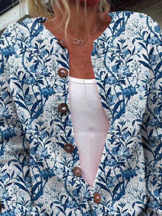 CÁRDIGAN ABOTONADO CON ESTAMPADO FLORAL