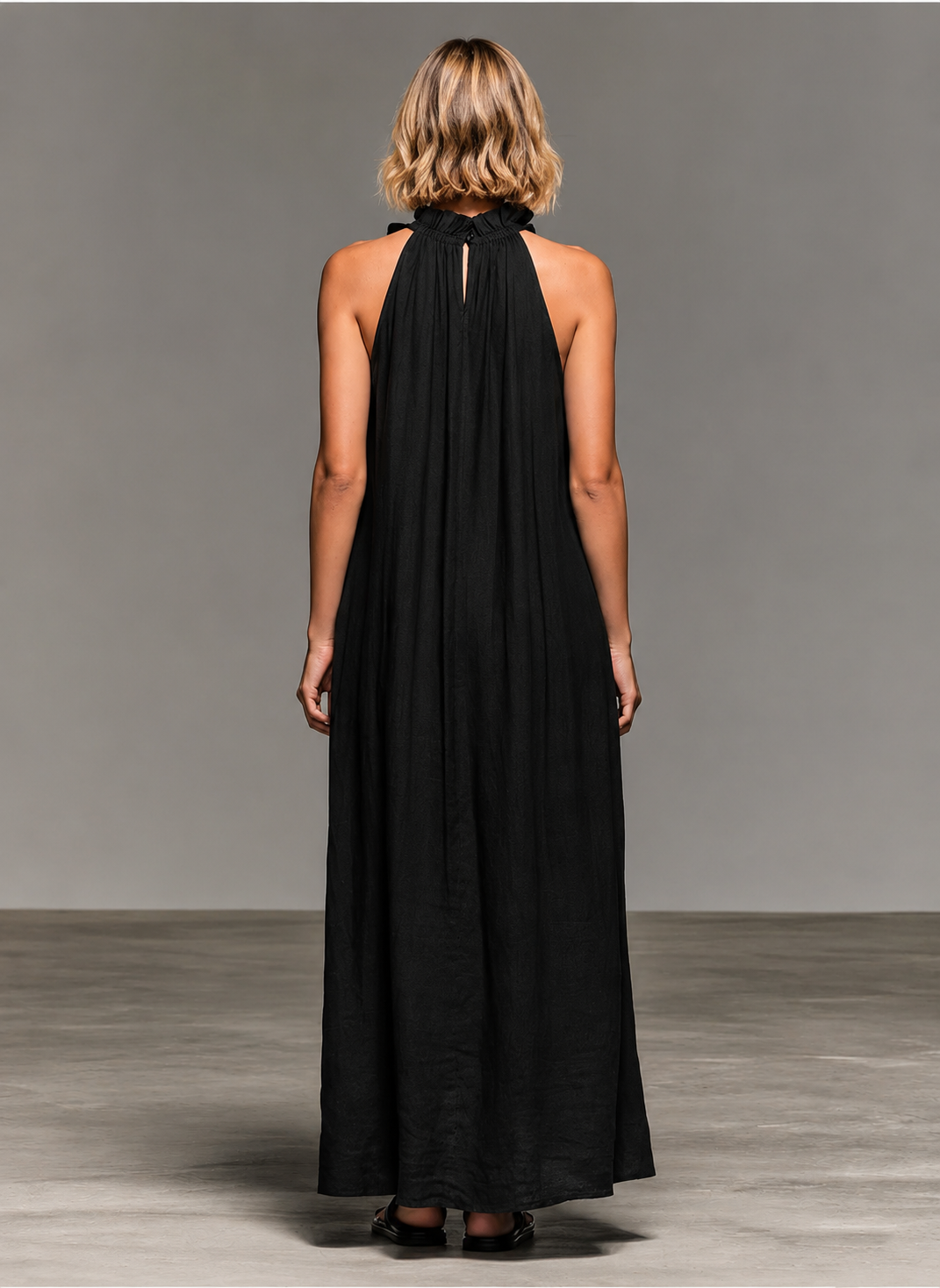 EMMA | VESTIDO LARGO CON VOLANTES SUAVES