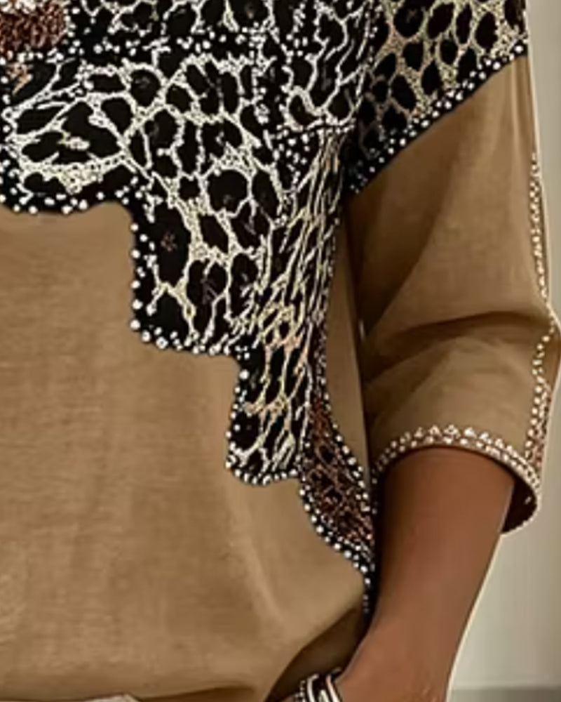 BLUSA CUELLO DE V LEOPARDO ESTAMPADO
