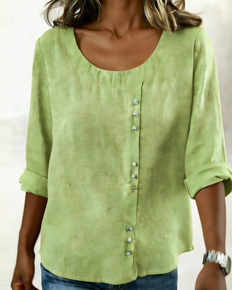 TOP CUELLO REDONDO MANGA LARGA