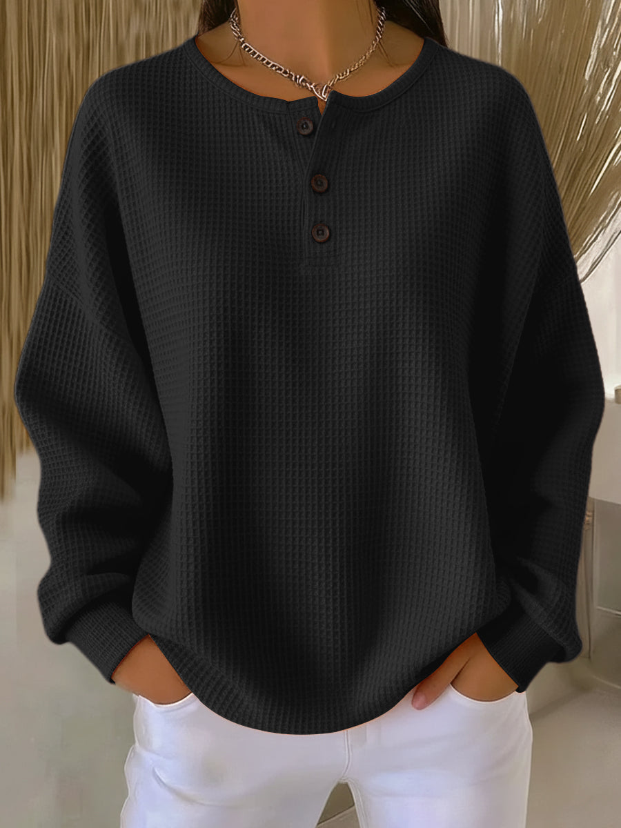 DARIA LORENA | SUDADERA HENLEY TEXTURIZADA CATHERINE
