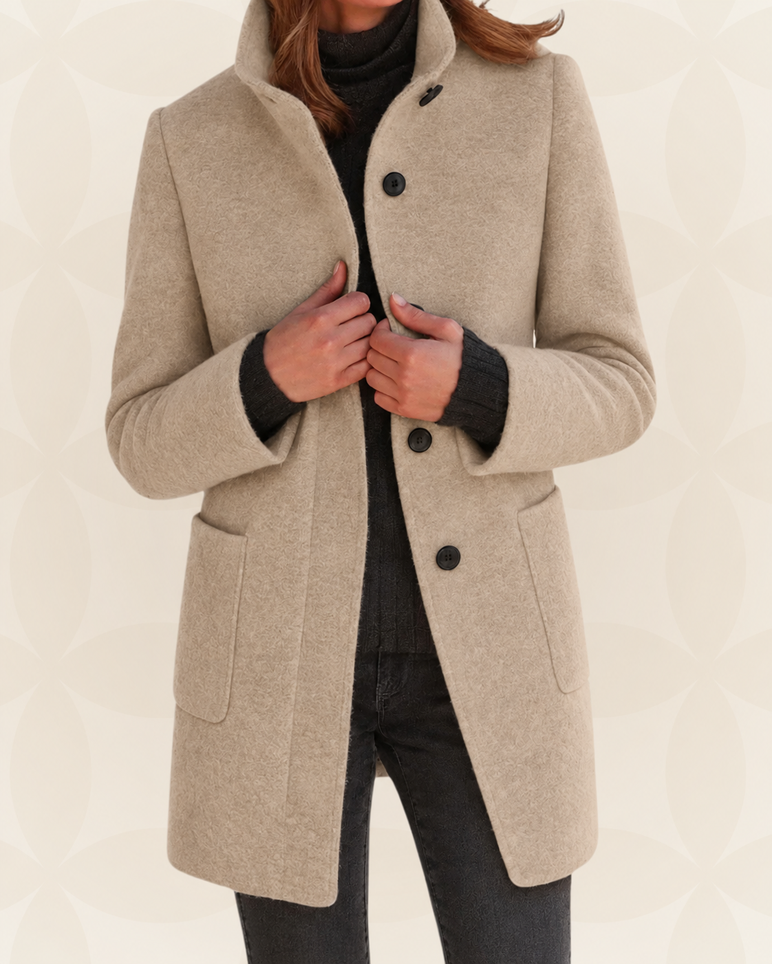 ANNA | CHAQUETA CÓMODA DE MUJER CON CUELLO ALTO