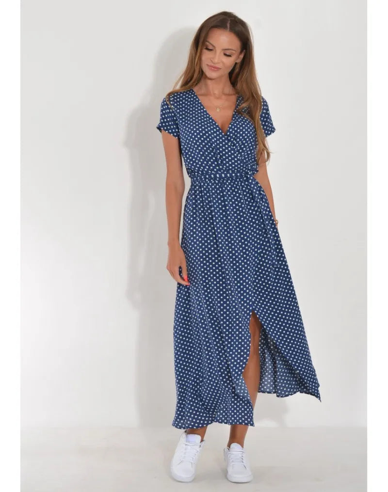 AMALIA | VESTIDO BOHEMIO ESTAMPADO CON ESCOTE EN V