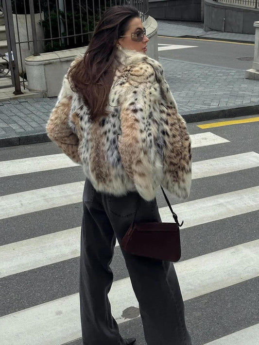 SENNA | CHAQUETA DE PELO CON ESTAMPADO DE LEOPARDO