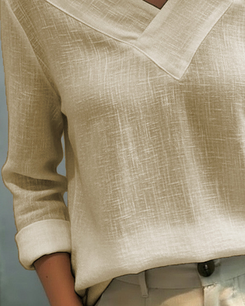 TOP ELEGANTE CUELLO DE V ESCOTE TIRANTE CAÍDO