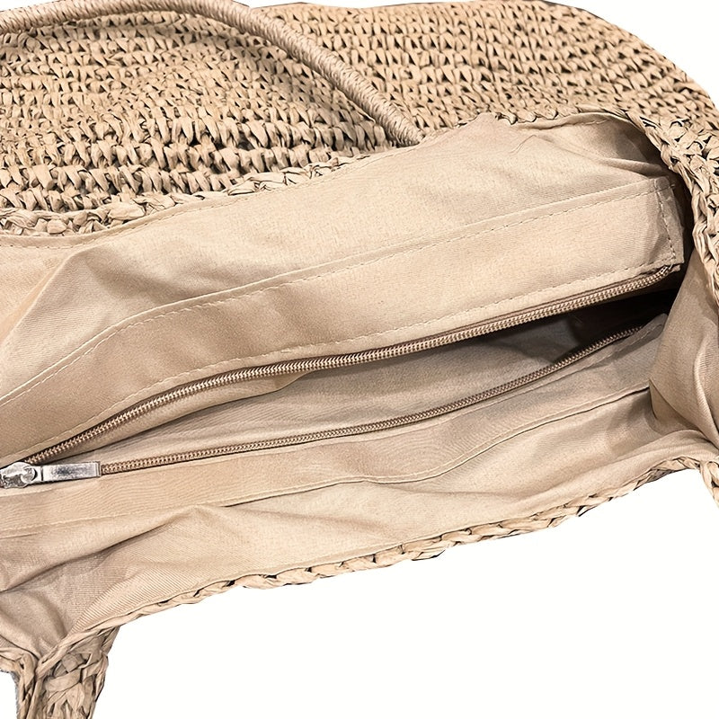MARISOL | BOLSO BANDOLERA DE PAJA TRENZADA - AVELLANA
