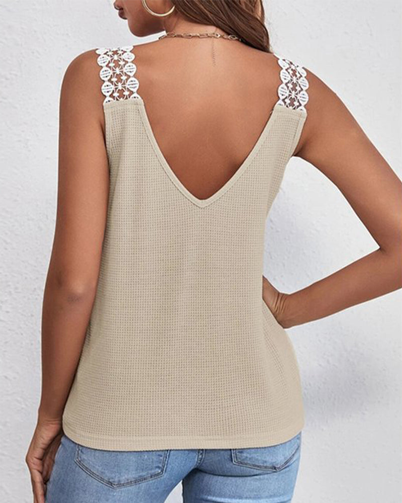 CHALECO LISO CASUAL ENCAJE PUNTO DE GOFRE
