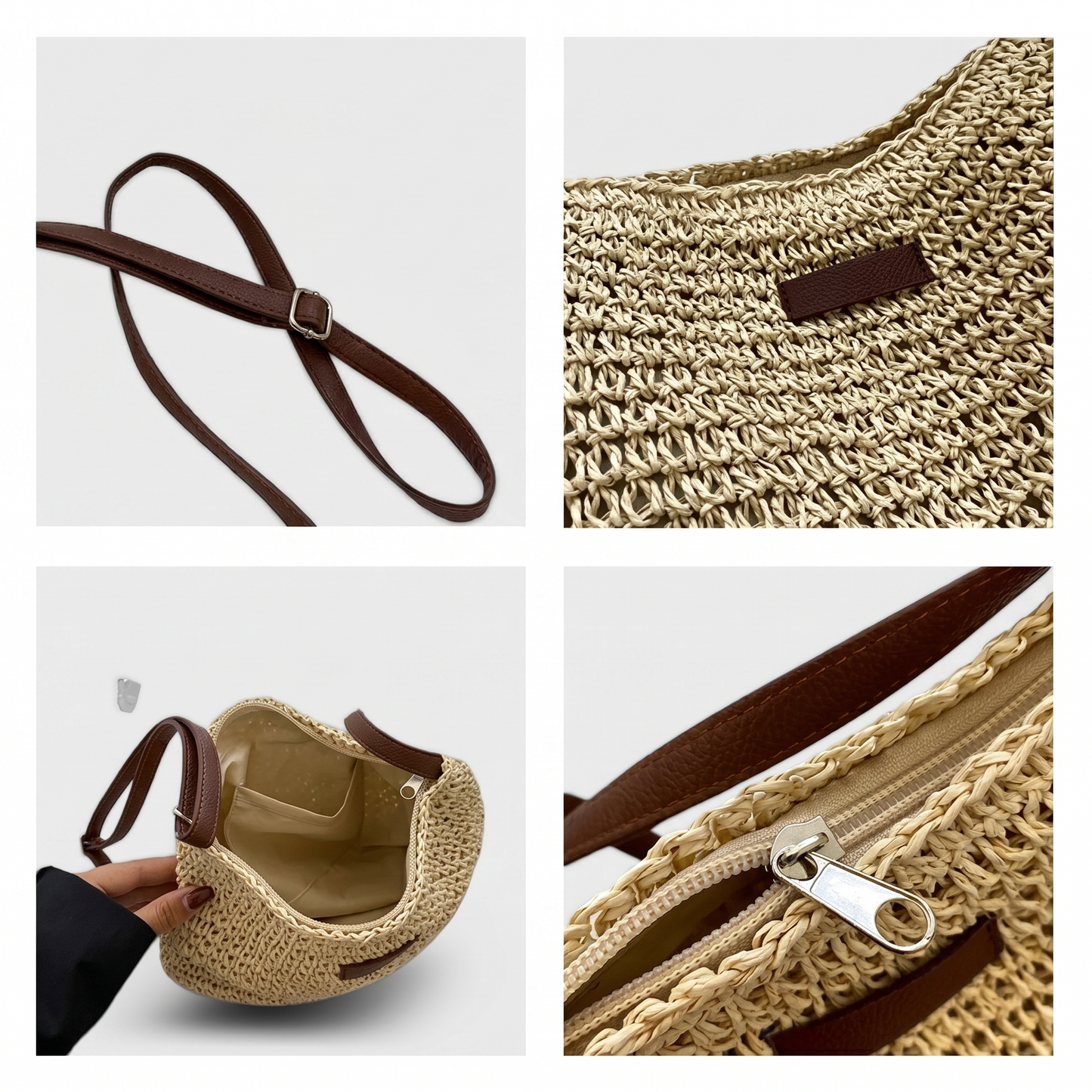 COLOMBA | BOLSO TRENZADO ELEGANTE - CAQUI
