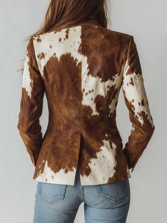 AGATHE | BLAZER VINTAGE CON ESTAMPADO DE VACA