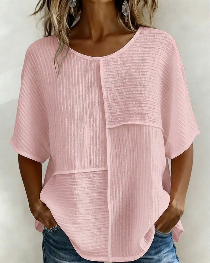 TOP VERTICAL TEXTURIZADO PATCHWORK HOLGADO