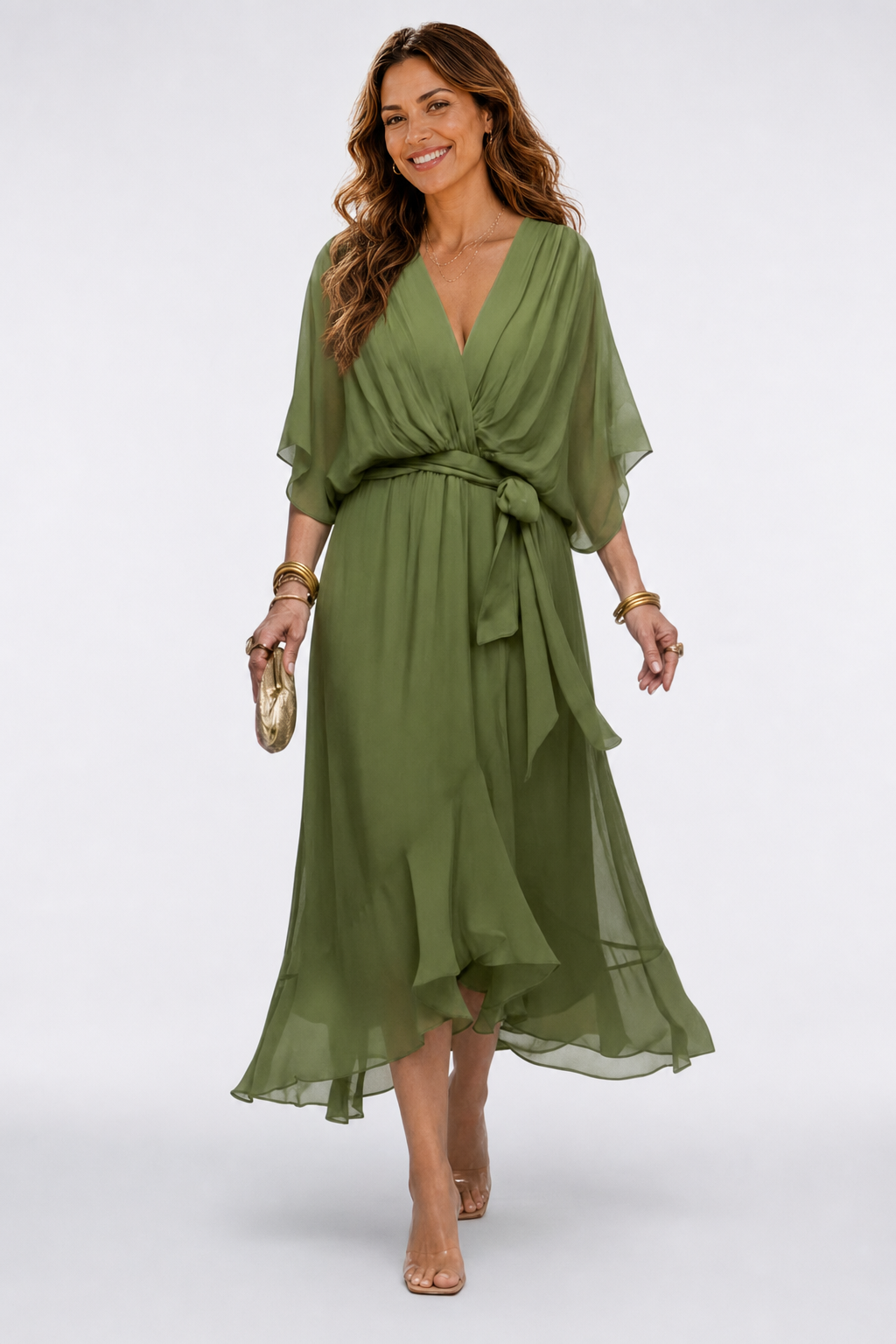 LAURA™ | VESTIDO DE GASA CON ESCOTE EN V
