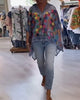 BLUSA ESTAMPADO ASIMÉTRICO FALSO DENIM