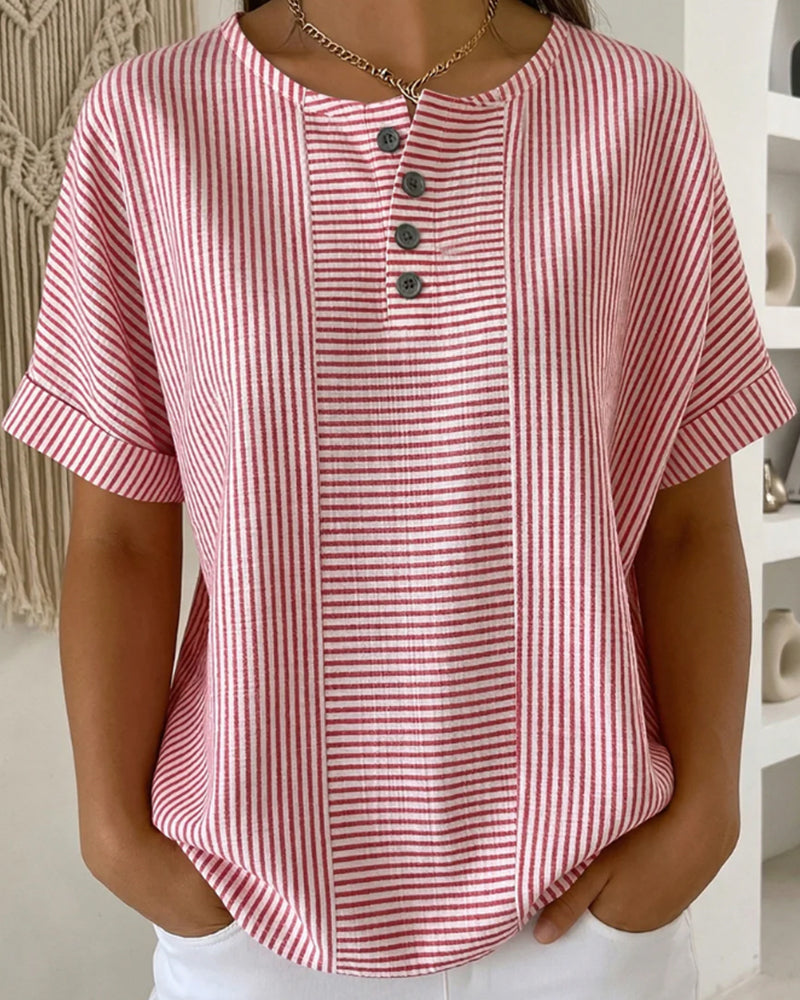 BLUSA CUELLO REDONDO MANGA CORTA