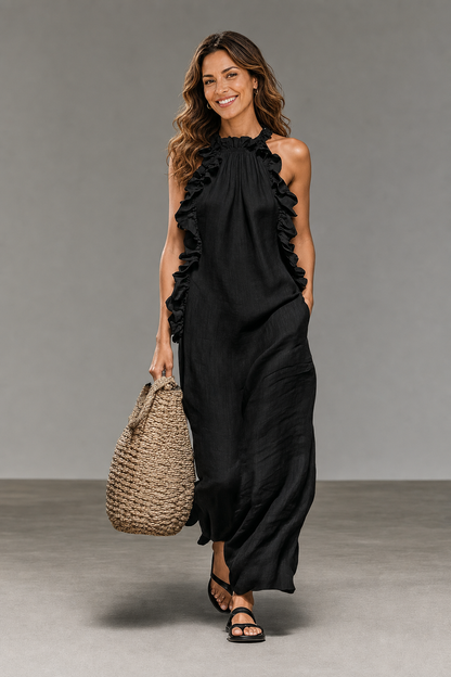 GLADYS™ | VESTIDO MAXI CON BOLSILLOS