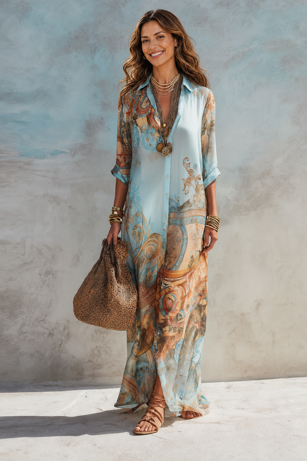 LAURA | VESTIDO CAMISERO MEDITERRÁNEO