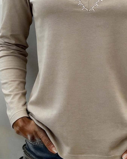 TOP CUELLO DE V LISO ELEGANTE CASUAL