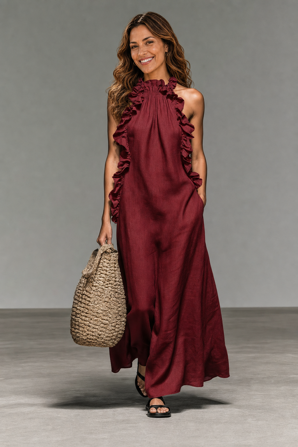 LORA | VESTIDO LARGO CON BOLSILLOS