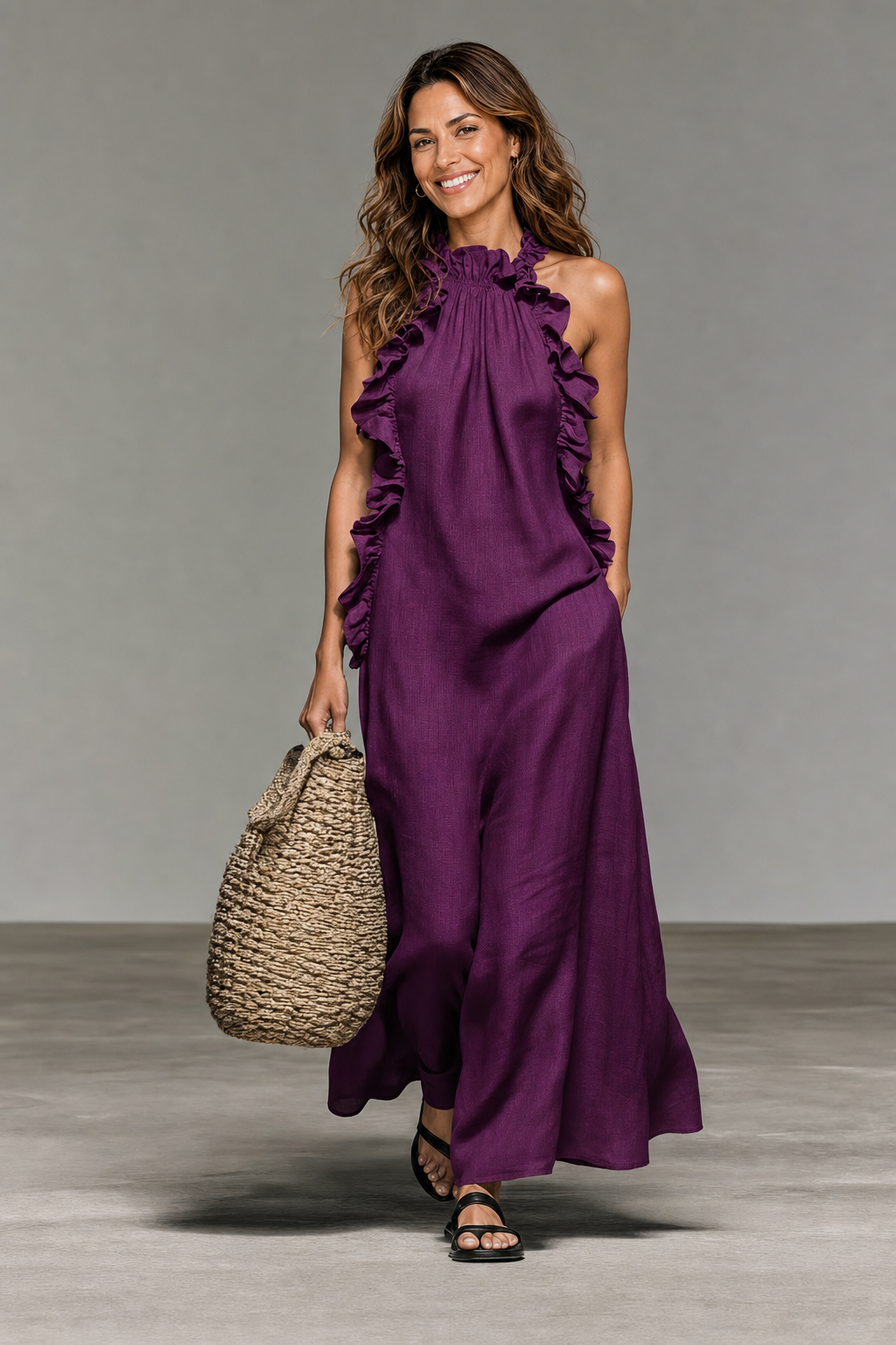 LORA | VESTIDO LARGO CON BOLSILLOS