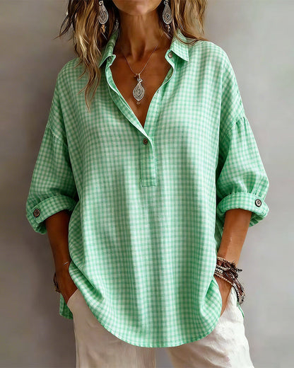 BLUSA CON CUADROS CON LA MODERNO SOLAPA