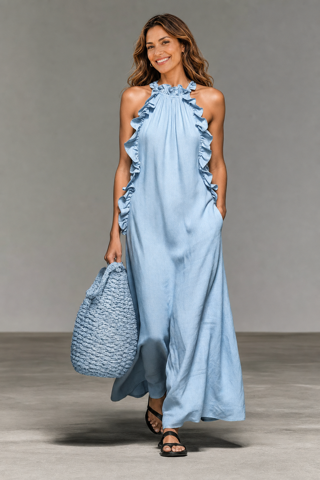 GLADYS™ | VESTIDO MAXI CON BOLSILLOS