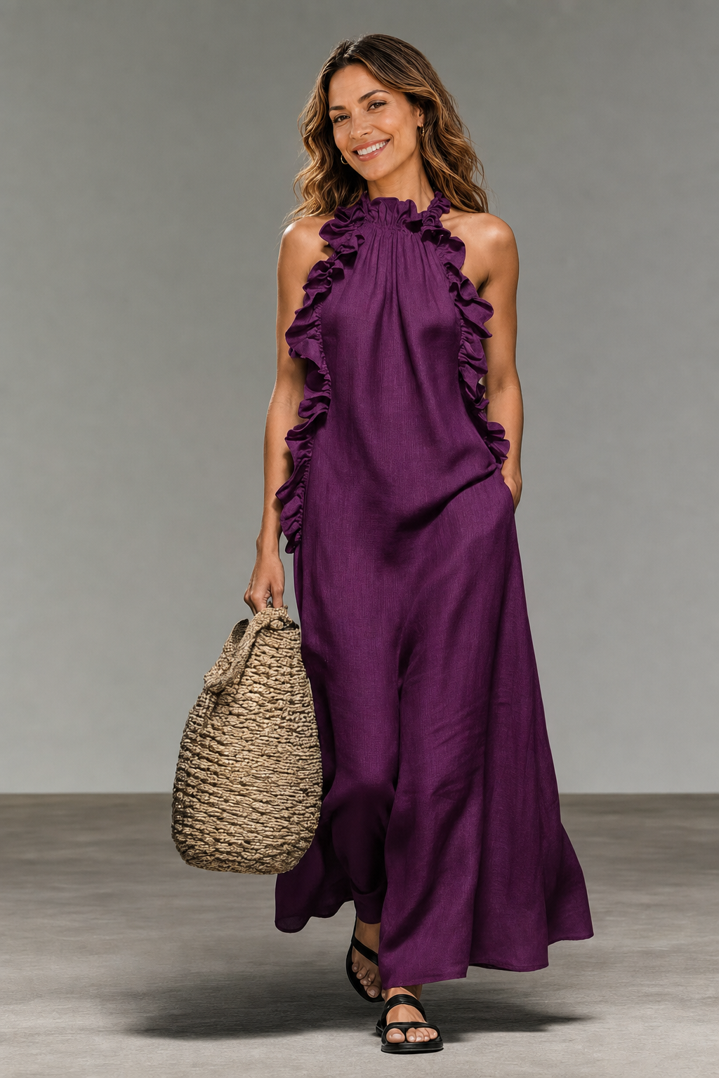 GLADYS™ | VESTIDO MAXI CON BOLSILLOS