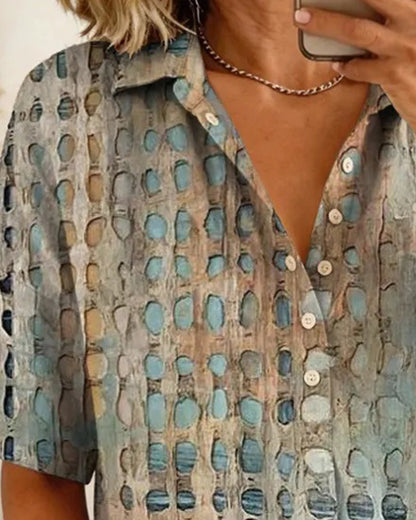 BLUSA ESTAMPADO LUNARES BOTÓN MEDIO-PATRON