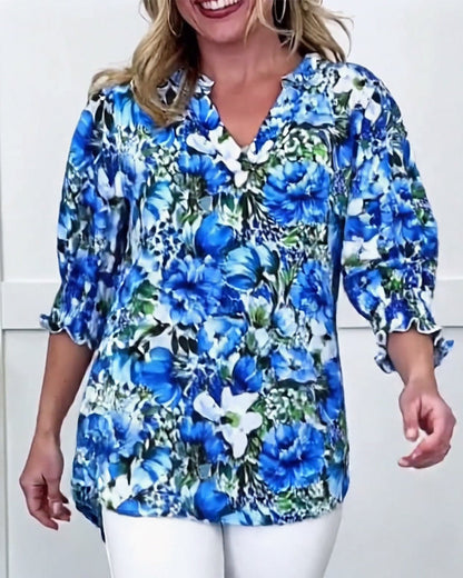 BLUSA MANGA CORTA MODERNO FLORAL