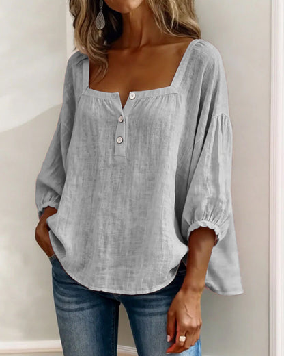 BLUSA SENCILLO ESCOTE CUADRADO MANGA LARGA
