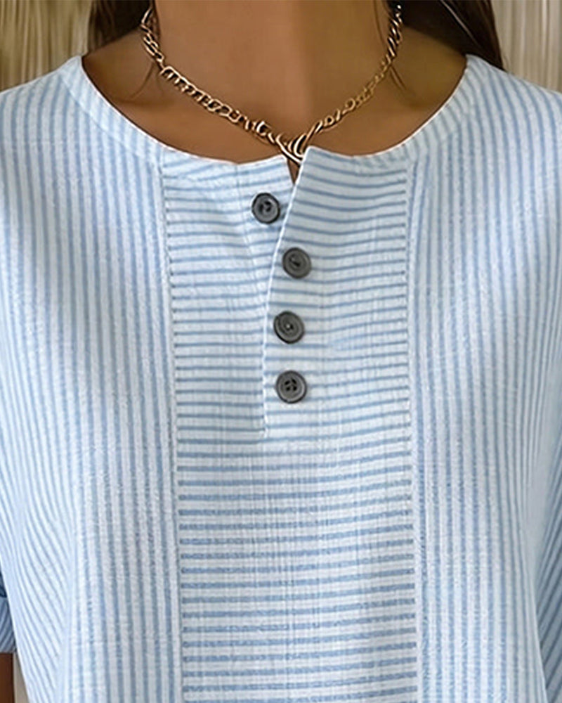 BLUSA CUELLO REDONDO MANGA CORTA