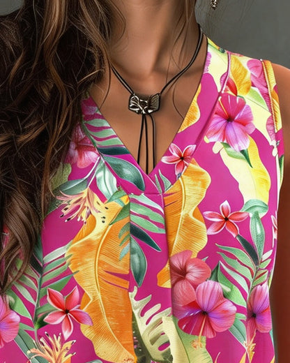 TOP DE TIRANTES CUELLO DE V ESTAMPADO SIN MANGAS