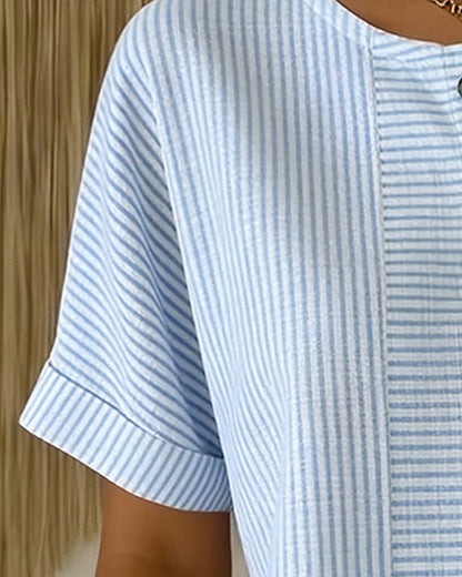 BLUSA CUELLO REDONDO MANGA CORTA