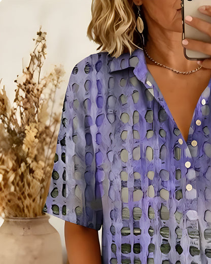 BLUSA ESTAMPADO LUNARES BOTÓN MEDIO-PATRON