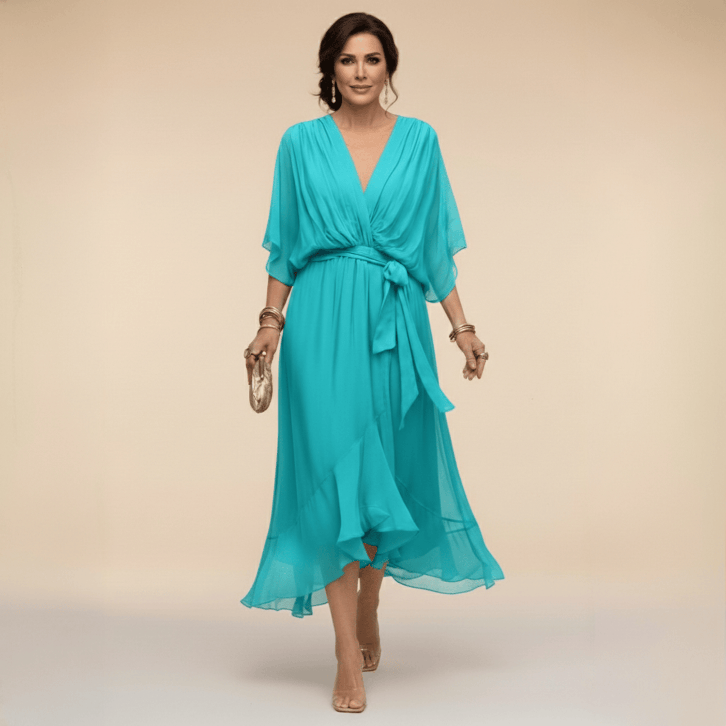 Laura™ | Vestido de gasa con escote en V