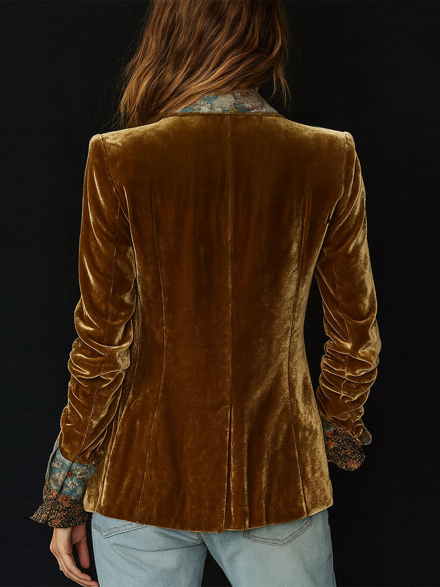 MARCELLINE | BLAZER VINTAGE DE PATCHWORK CON ESTAMPADO FLORAL