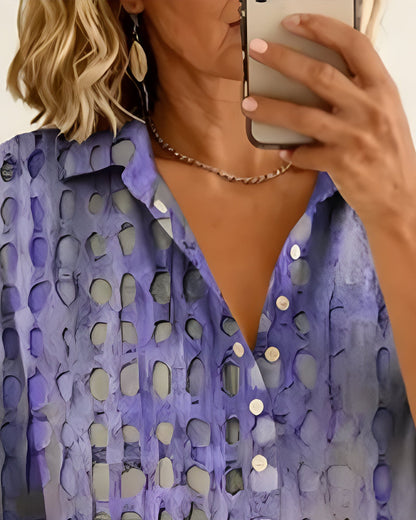 BLUSA ESTAMPADO LUNARES BOTÓN MEDIO-PATRON