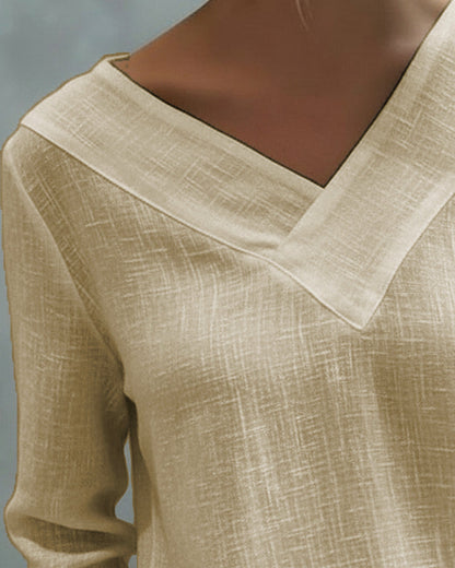 TOP ELEGANTE CUELLO DE V ESCOTE TIRANTE CAÍDO