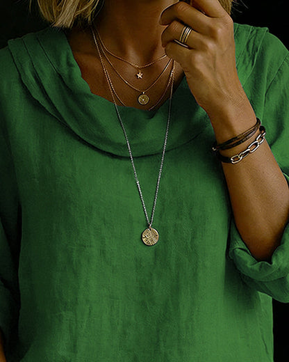 TOP CUELLO VUELTO ALGODÓN