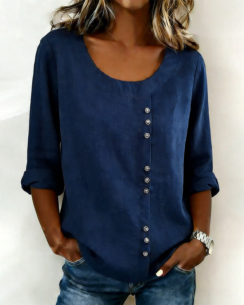 TOP CUELLO REDONDO MANGA LARGA