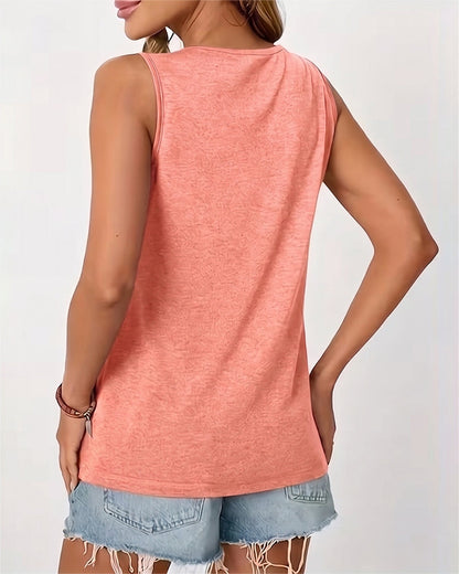 TOP DE TIRANTES LISO CUELLO DE U PLISADO