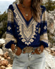 BLUSA ABULLONADA MANGA VINTAGE ESTAMPADO