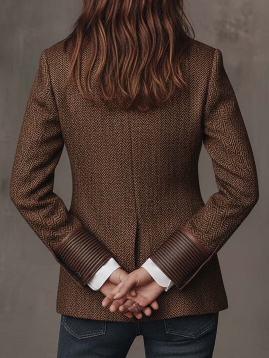GISÈLE | BLAZER CON PANELES Y ESTAMPADO DE ESPIGA