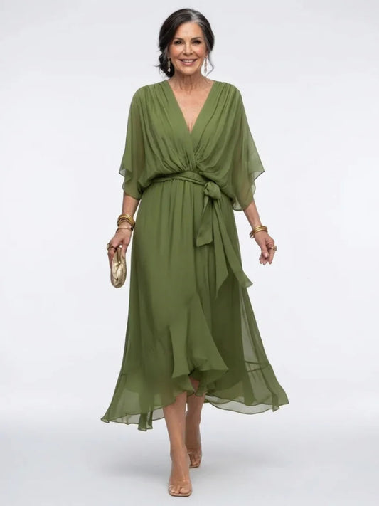 Laura™ | Vestido de gasa con escote en V