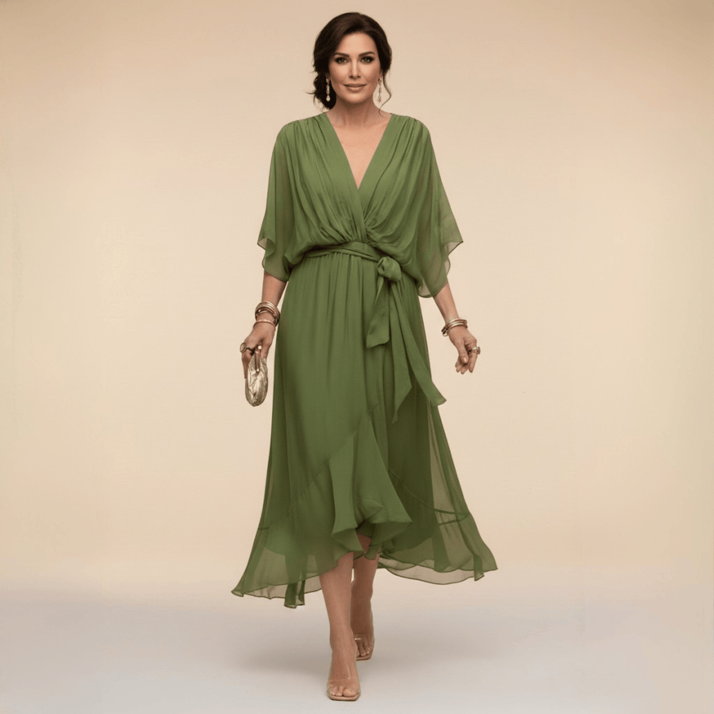 Laura™ | Vestido de gasa con escote en V