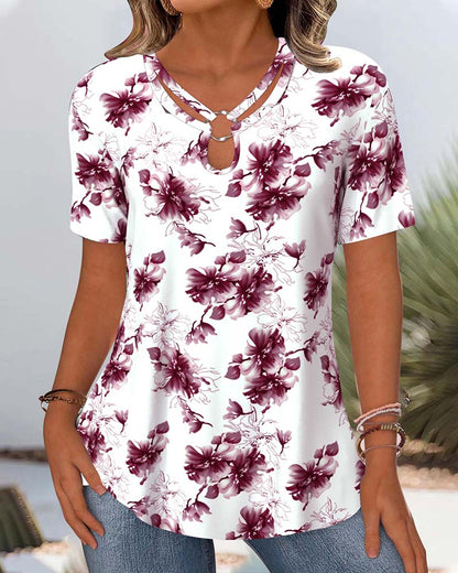 BLUSA ESTAMPADO FLORAL MANGA CORTA