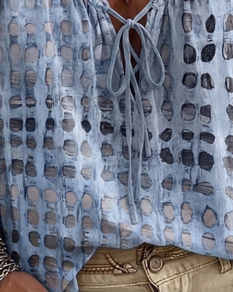 BLUSA DE LUNARES CON CORDONES