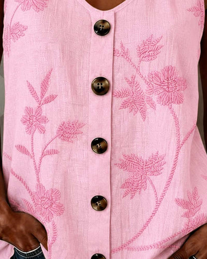 TOP DE TIRANTES FLORAL CAMISOLA ANILLO METÁLICO
