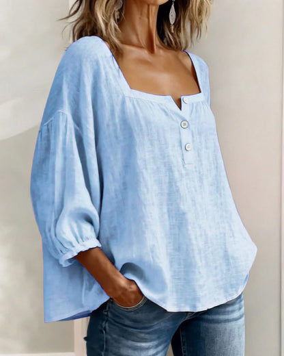 BLUSA SENCILLO ESCOTE CUADRADO MANGA LARGA