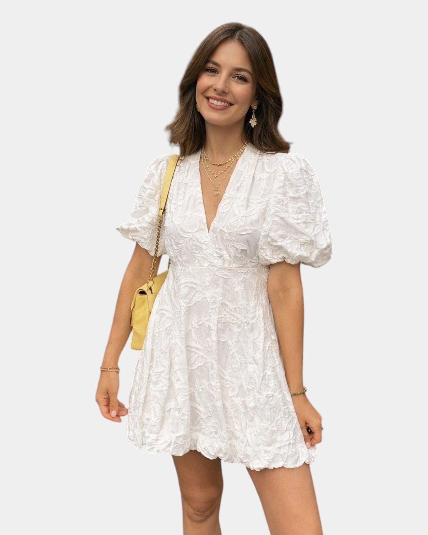 Anastasie | Minivestido bordado con mangas de volante